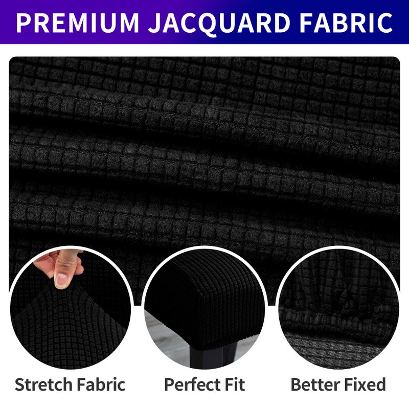 Howhic Stretch Chair Covers for Dining Room Set of 4, Removable Washable Dining Room Chair Covers, Dining Chair Slipcovers Seat Protector, Great for Home Upholstery and Banquet (Black, 4 Pack) - Image 3